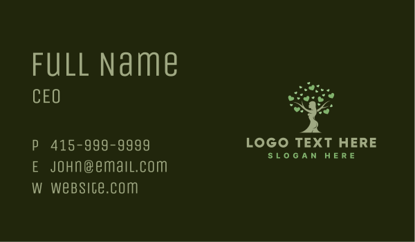 Therapeutic Woman Tree  Business Card Design Image Preview