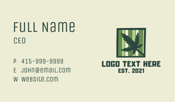 Weed Cannabis Frame Business Card Design Image Preview