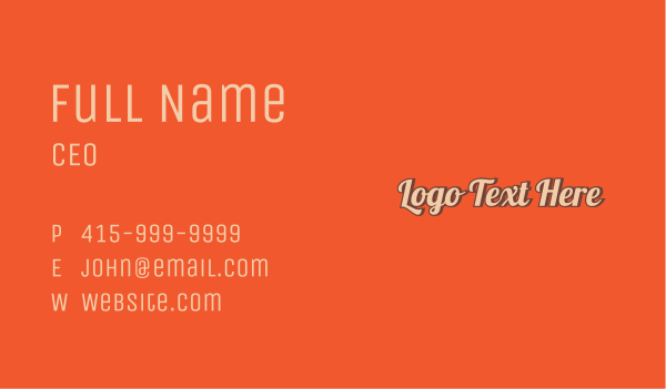 Vintage Pop Wordmark Business Card Design Image Preview