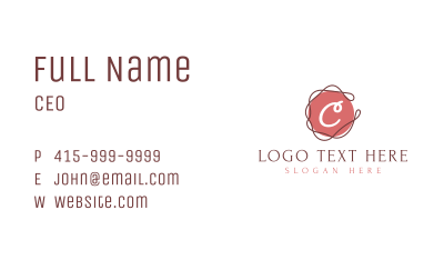 Elegant Line Swirl Letter C Business Card Image Preview