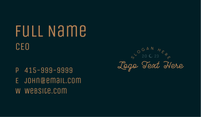 Elegant Retro Cursive Wordmark Business Card Image Preview