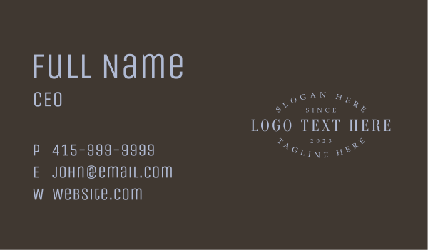 Classic Hipster Wordmark Business Card Design Image Preview