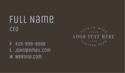 Classic Hipster Wordmark Business Card Image Preview