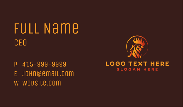 Fire Chicken Grill Business Card Design Image Preview