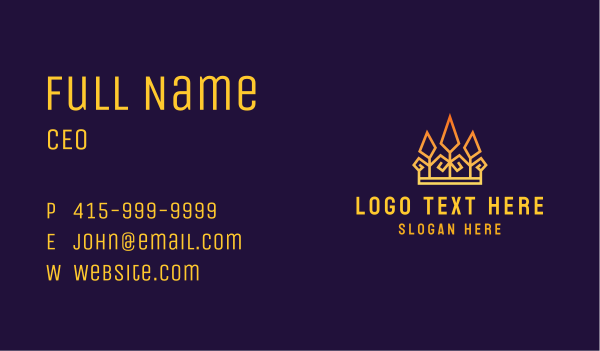 Red Geometric Crown Business Card Design Image Preview