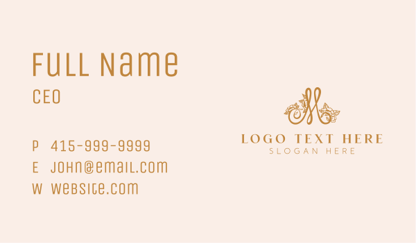 Floral Letter M Business Card Design Image Preview