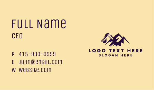 Mountain Mining Excavation Business Card Design Image Preview