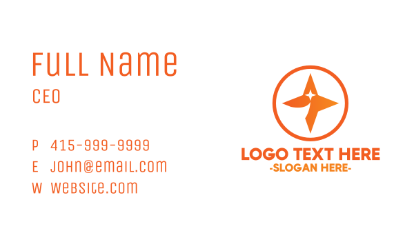 Orange Shooting Star Badge Business Card Design Image Preview