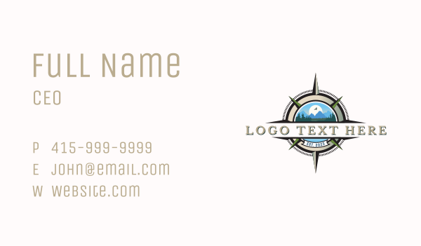 Compass Mountain Adventure Business Card Design Image Preview