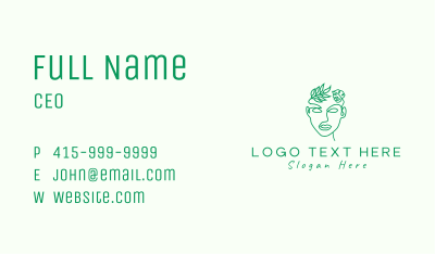 Garden Natural Woman Face Business Card Image Preview