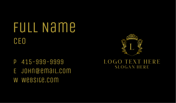 Golden Regal Crown Business Card Design Image Preview