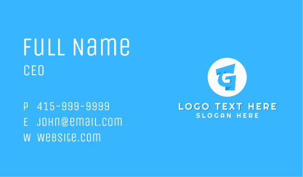 Blue Letter G Business Card Design Image Preview