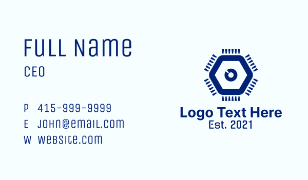 Tech Lens Microchip Business Card Design Image Preview