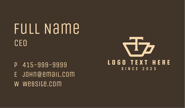 Teacup Letter T Business Card Design Image Preview