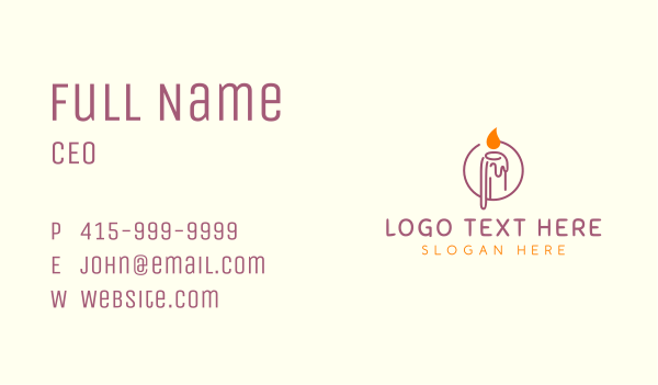 Melting Wax Candle Business Card Design Image Preview