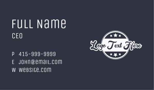 White Circle Star Business Business Card Design Image Preview