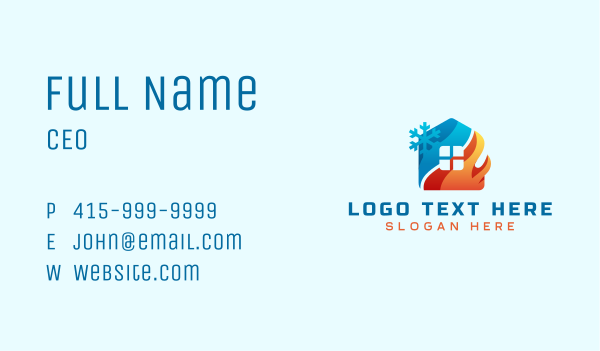 Heating Cooling House Business Card Design Image Preview