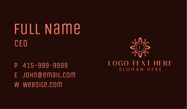 Ornamental Elegant Boutique  Business Card Design