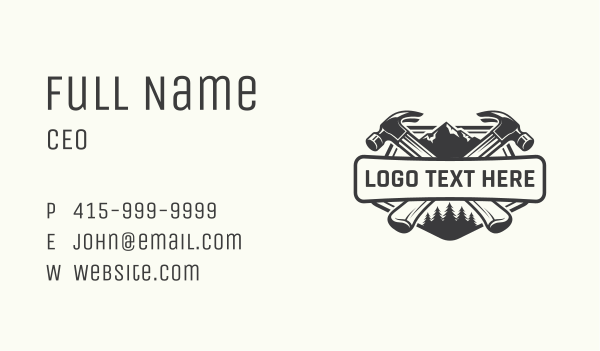 Hammer Mountain Renovation Business Card Design Image Preview