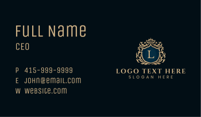 Luxurious Crown Shield Business Card Image Preview