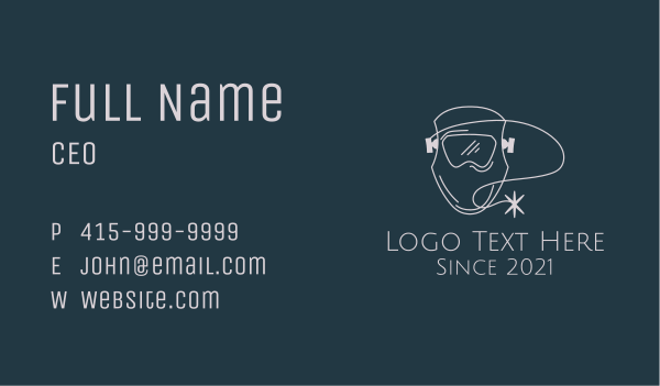 Minimalist Welding Mask Business Card Design Image Preview