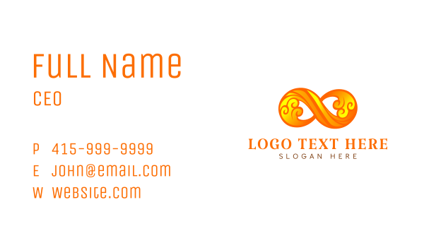 Orange Infinity Wave Business Card Design Image Preview