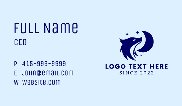 Moon Wolf Gaming Business Card Design Image Preview