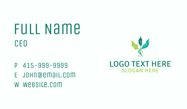 Leaf Sprout Vine Business Card Design Image Preview