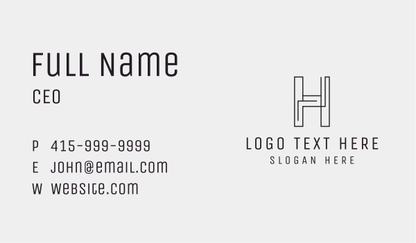 Line Geometric Letter H Business Card Design Image Preview