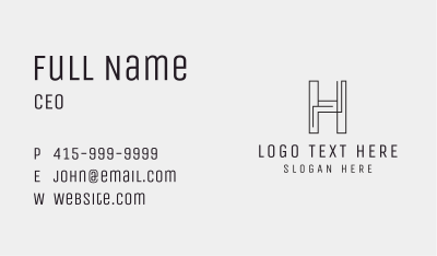 Line Geometric Letter H Business Card Image Preview