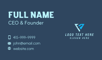Triangular Letter F Business Card Design