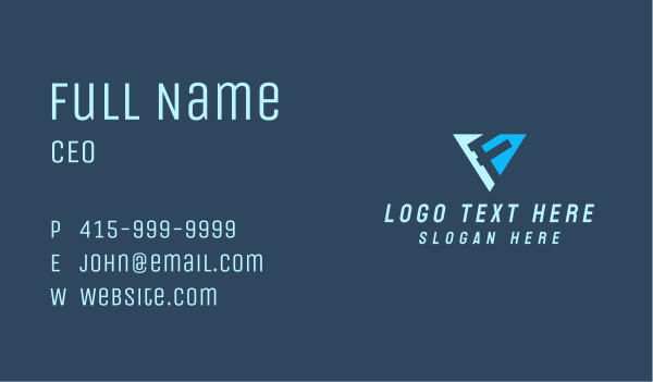 Triangular Letter F Business Card Design Image Preview