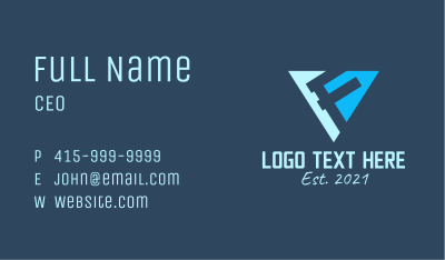 Triangular Letter F Business Card