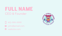 Girl Swimming Floating Ring Business Card Preview