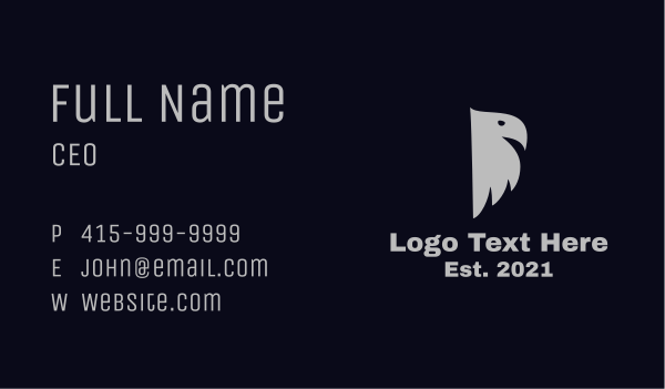 Gray Bird Silhouette Business Card Design Image Preview