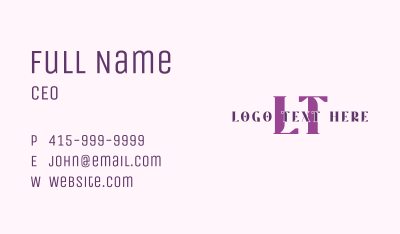 Purple Fashion Letter Business Card Image Preview