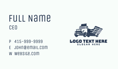 Wing Truck Lumber Delivery Business Card