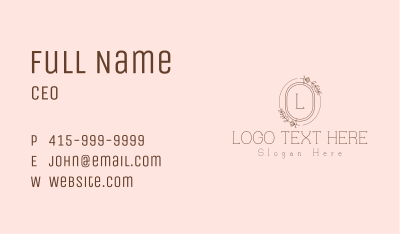 Floral Badge Lettermark Business Card Image Preview