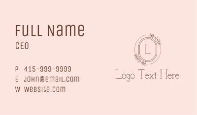 Floral Badge Lettermark Business Card