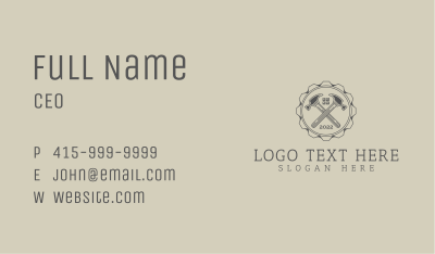 Handyman Hammer Badge Business Card Image Preview