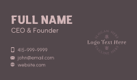 Floral Beauty Wordmark Business Card Preview