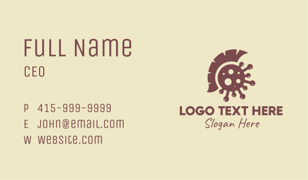 Brown Spartan Virus Business Card Design Image Preview