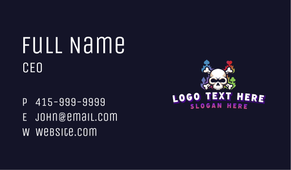 Skull Casino Gaming Business Card Design Image Preview