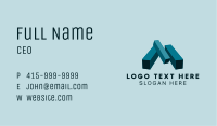 Letter M 3D Pillar Block Business Card Image Preview