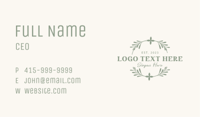 Foliage Wreath Emblem Business Card Image Preview