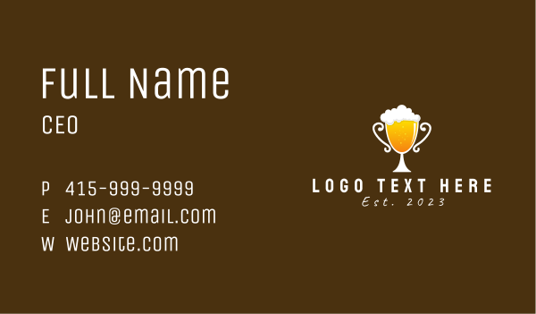 Beer Trophy Bar  Business Card Design Image Preview