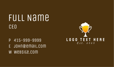 Beer Trophy Bar  Business Card Image Preview