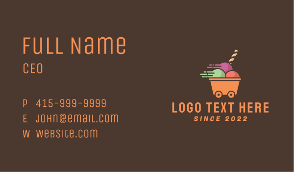 Ice Cream Delivery Business Card Design Image Preview