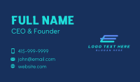 Fast Logistics Letter E  Business Card Design