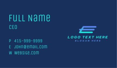 Fast Logistics Letter E  Business Card Image Preview